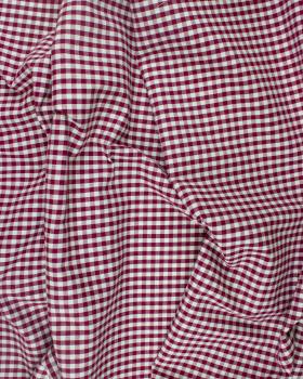 Vichy cotton small checkered Bordeaux - Tissushop